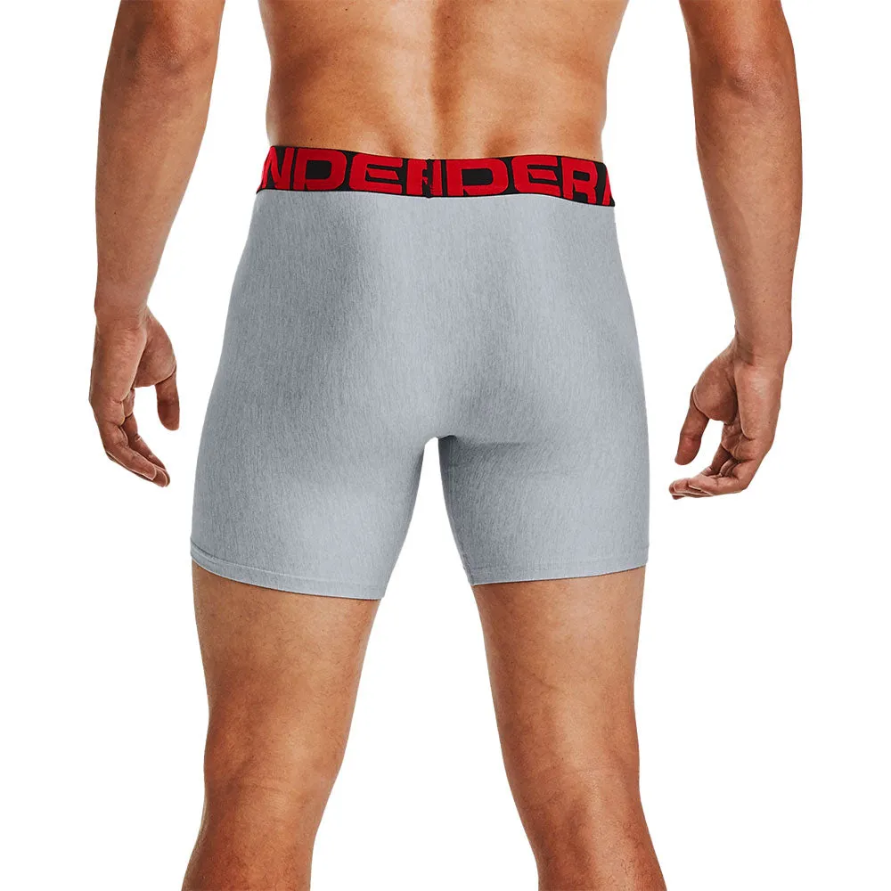 Under Armour Tech 6" Men's Grey Boxer Briefs - 2 Pack sold by Pro Hockey Life product image thumbnail 4
