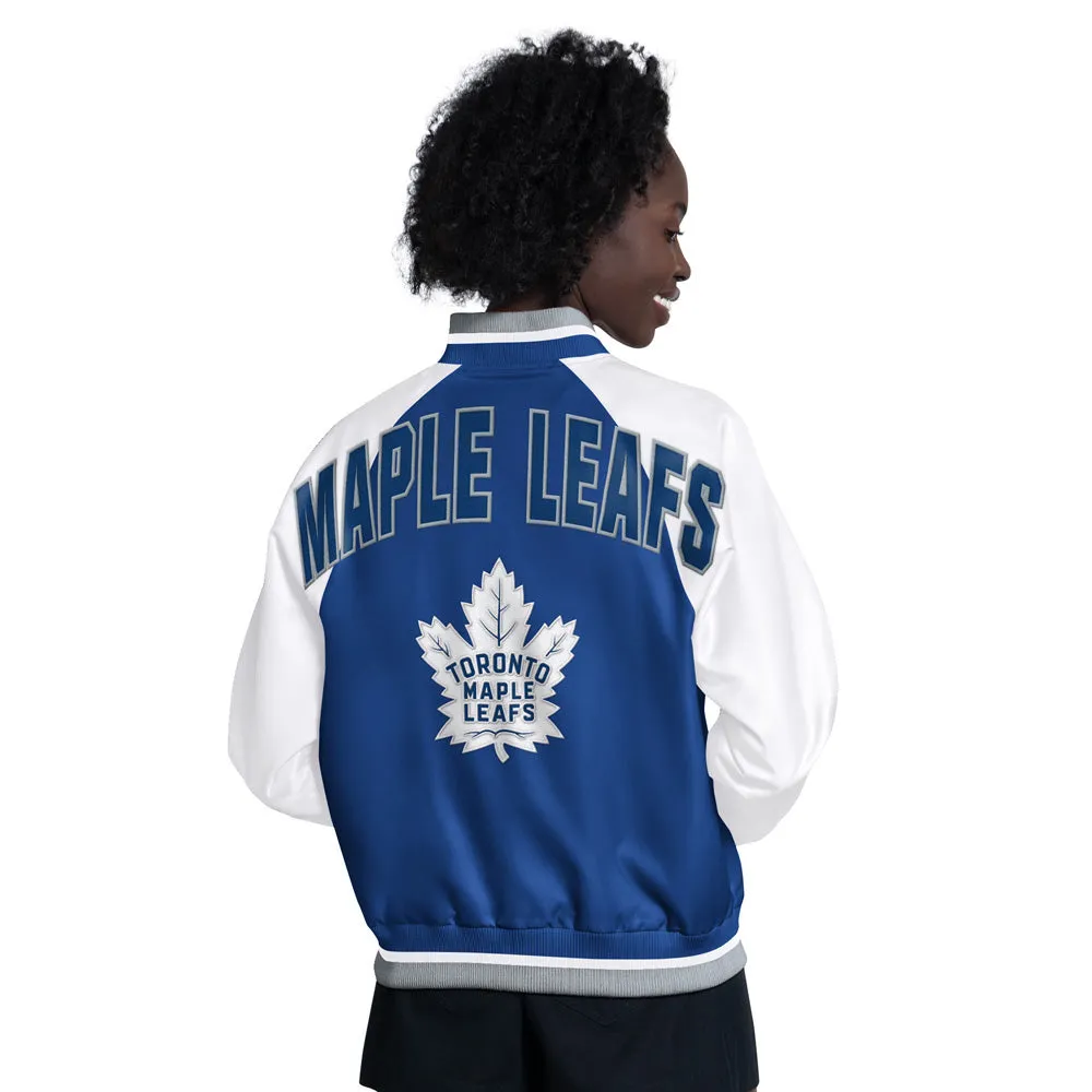 Starter Toronto Maple Leafs Blitz Women's Blue Satin Jacket sold by Pro Hockey Life product image thumbnail 2