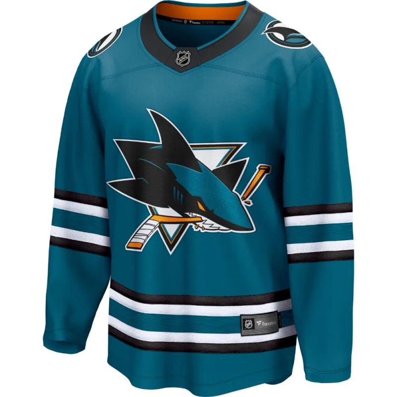 San Jose Sharks Breakaway Home Jersey Teal made by Fanatics