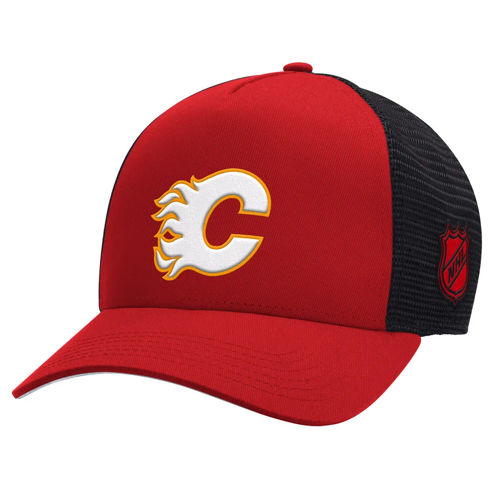 Starter Calgary Flames Team Trailer Red Snapback Hat sold by Pro Hockey Life
