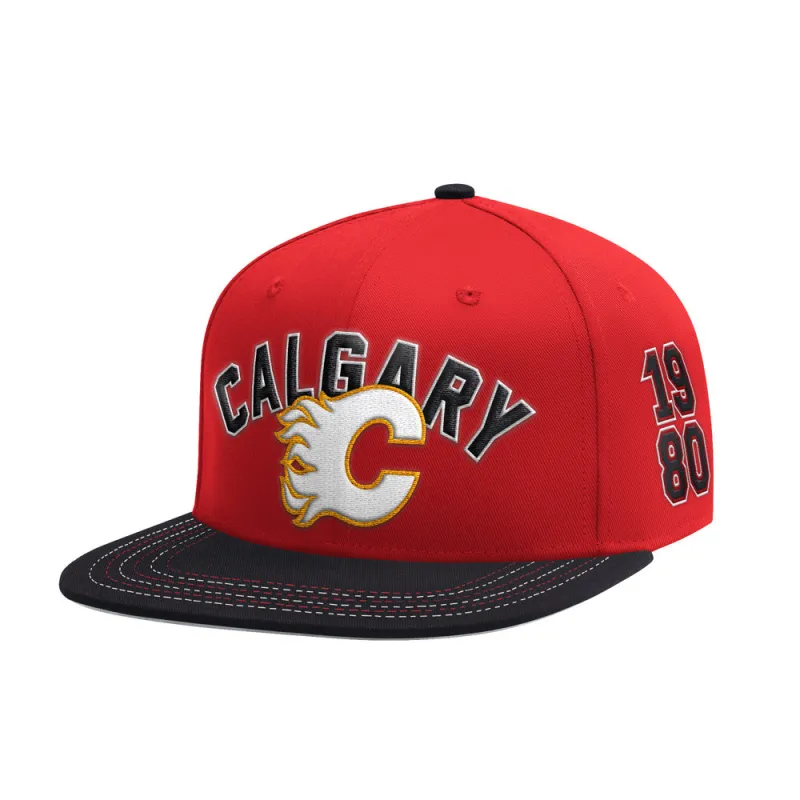 Starter Calgary Flames Locker Room Red Snapback Hat made by Starter
