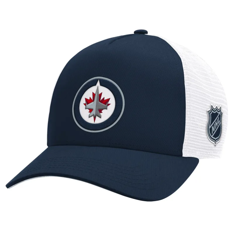 Starter Winnipeg Jets Team Trailer Navy Snapback Hat made by Starter