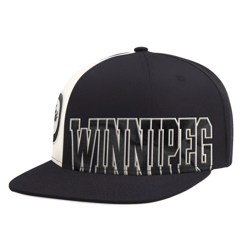 Starter Winnipeg Jets Offset Black Snapback Hat made by Starter