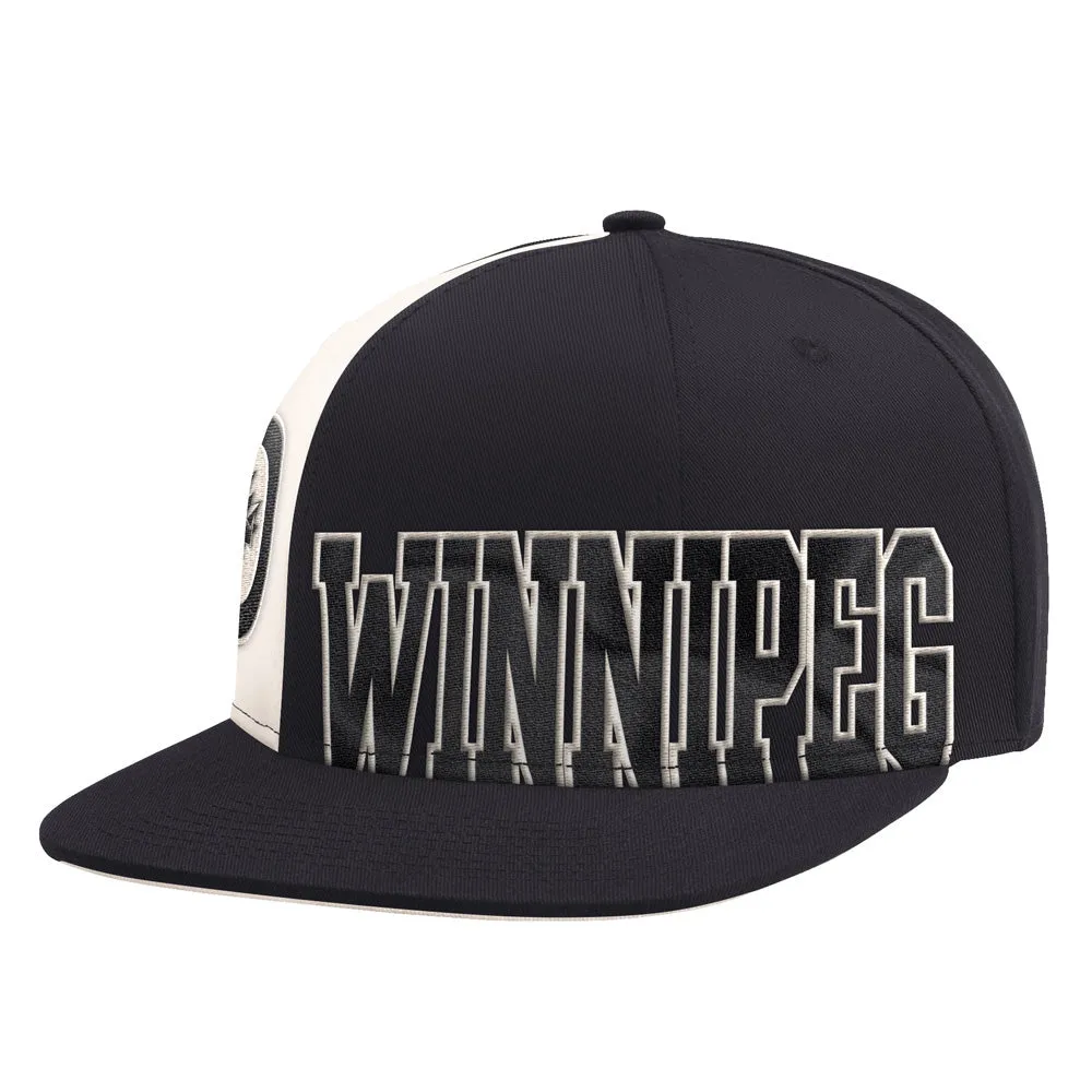 Starter Winnipeg Jets Offset Black Snapback Hat sold by Pro Hockey Life