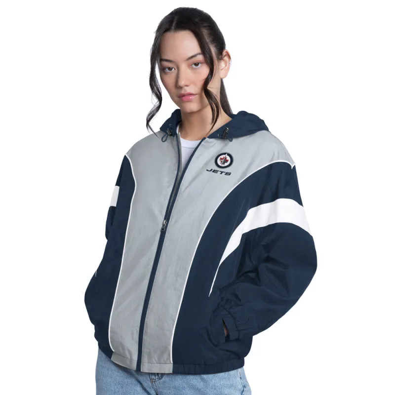 Starter Winnipeg Jets Quarterback Women's Blue Full Zip Jacket made by Starter