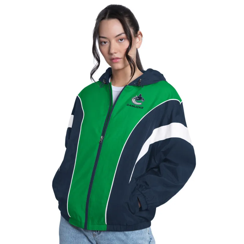 Starter Vancouver Canucks Quarterback Women's Blue Full Zip Jacket made by Starter