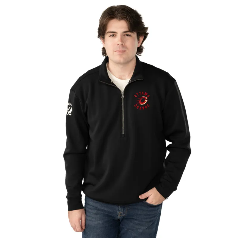 PWHL Ottawa Charge Envoy Half-Zip Sweater made by Bauer