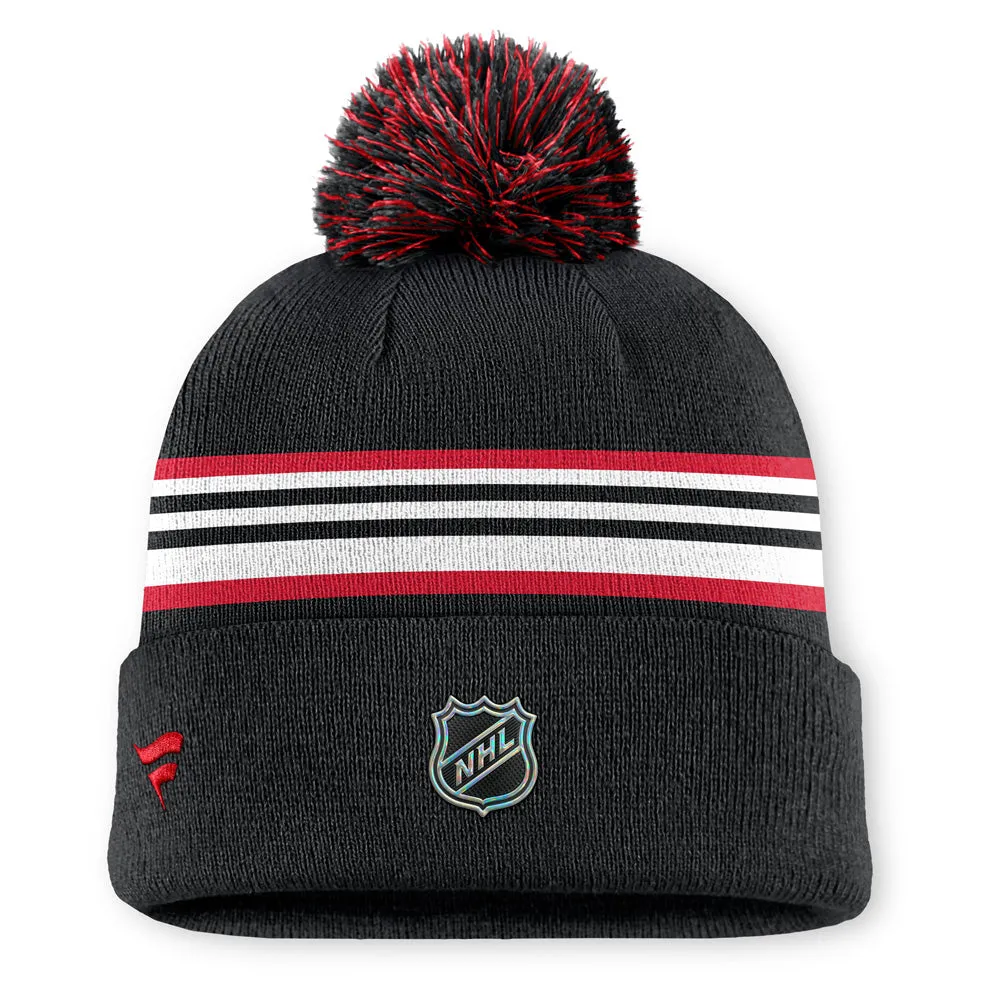 Chicago Blackhawks Rink 13 Cuffed Pompom Beanie sold by Pro Hockey Life product image thumbnail 2
