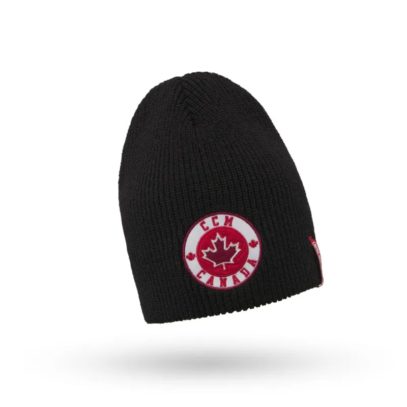CCM Country Collection Canada Black Knit Beanie made by CCM