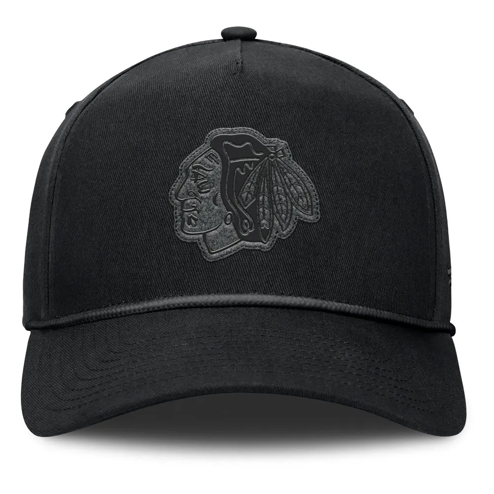 Fanatics Chicago Blackhawks A-Frame Black Snapback Hat sold by Pro Hockey Life product image thumbnail 2