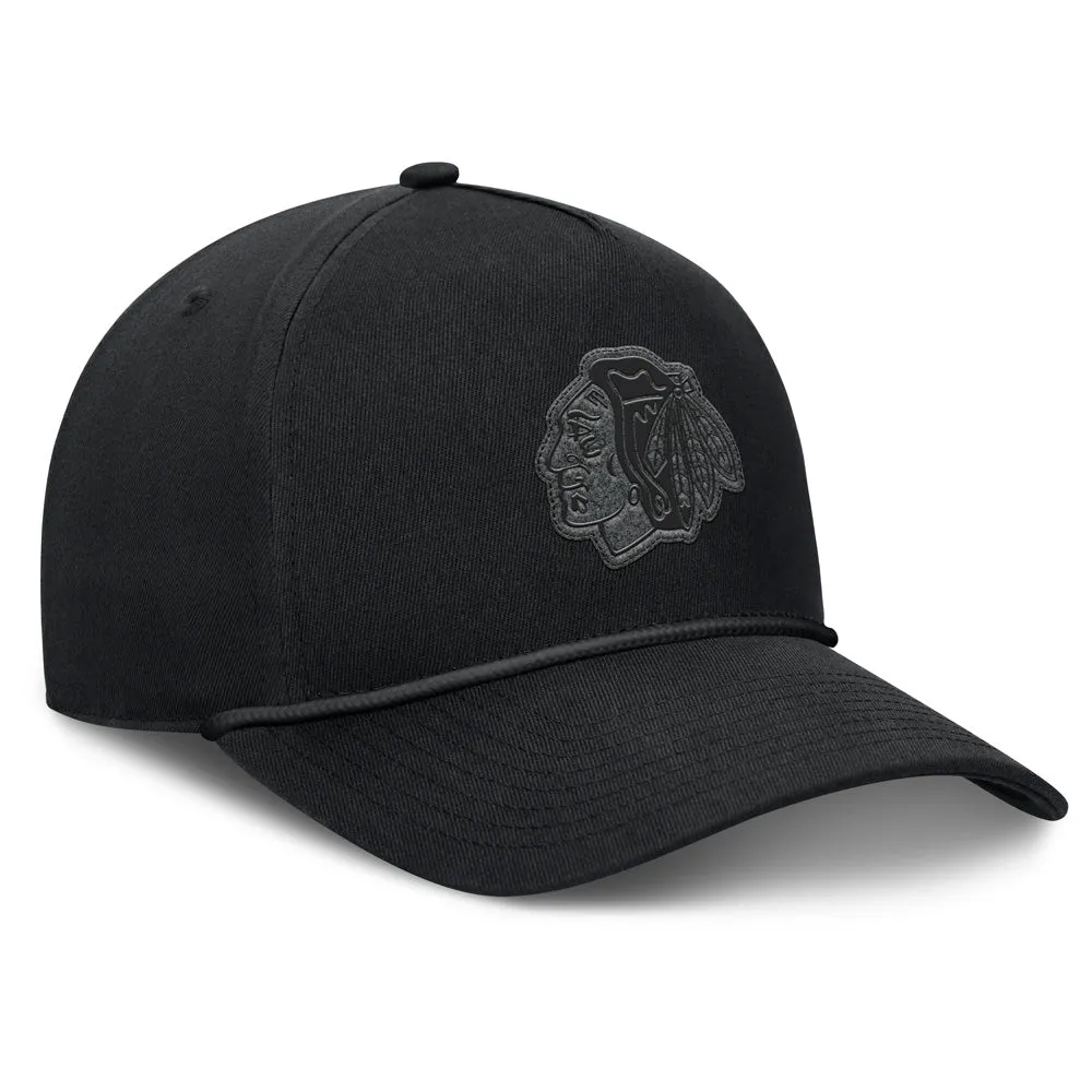 Fanatics Chicago Blackhawks A-Frame Black Snapback Hat sold by Pro Hockey Life product image thumbnail 3