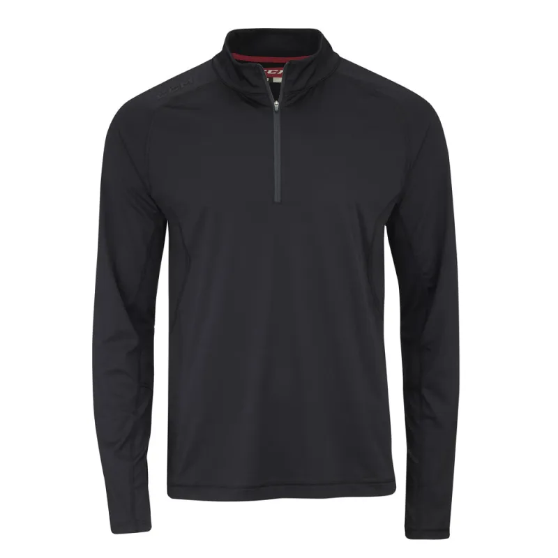 CCM 1/2 Zip Training Shirt Black made by CCM