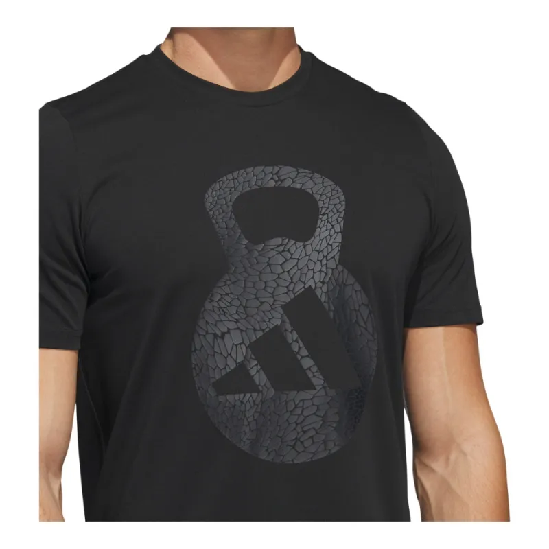 Adidas Kettlebell Logo Black Short Sleeve T-Shirt made by Adidas