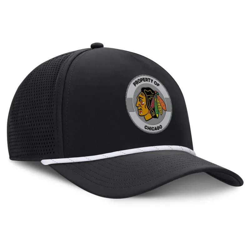 Chicago Blackhawks Rink 1 Adjustable 5 Panel Rope Hat made by Fanatics