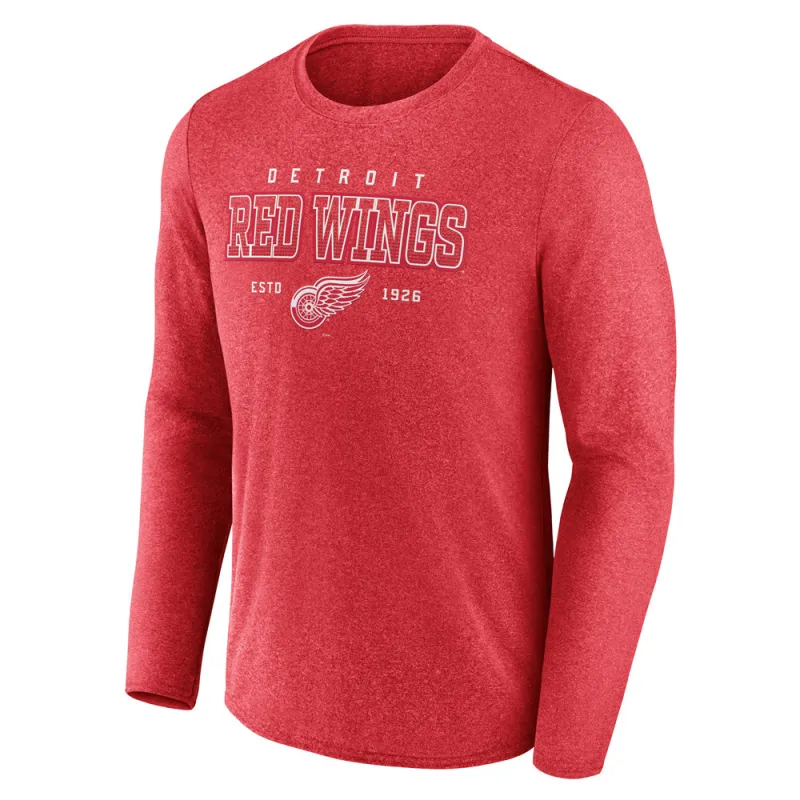 Detroit Red Wings Long Sleeve Crew Neck Tee Athletic Red made by Fanatics