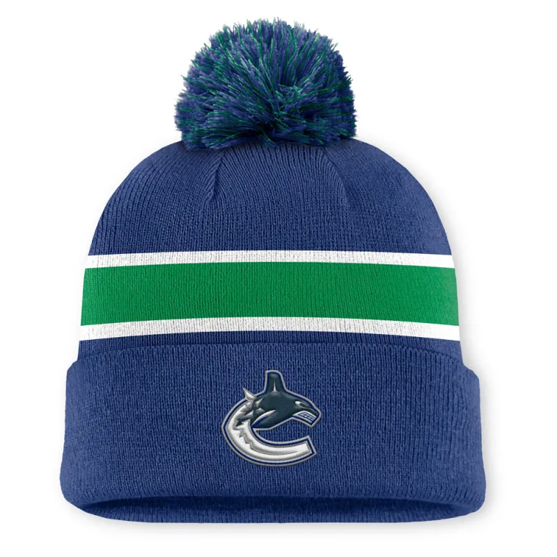 Vancouver Canucks Rink 13 Cuffed Pompom Beanie made by Fanatics