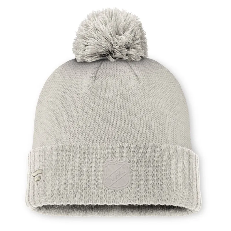 Calgary Flames Acrylic Cuffed Beanie With Pompom made by Fanatics