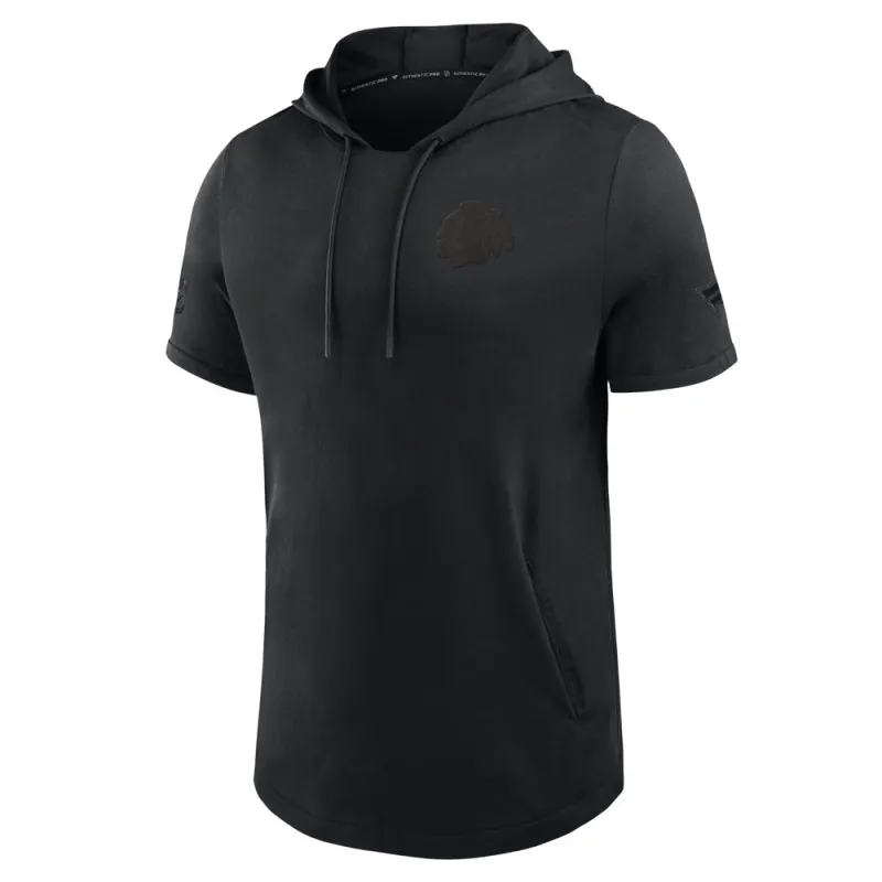 Chicago Blackhawks Road Light Weight Short Sleeve Pullover Hoodie made by Fanatics