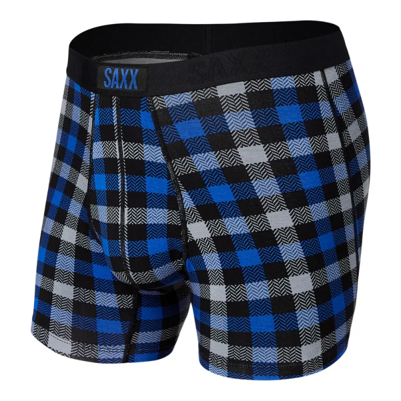 Saxx Vibe Modern Fit Boxer Brief Blue Flannel made by SAXX