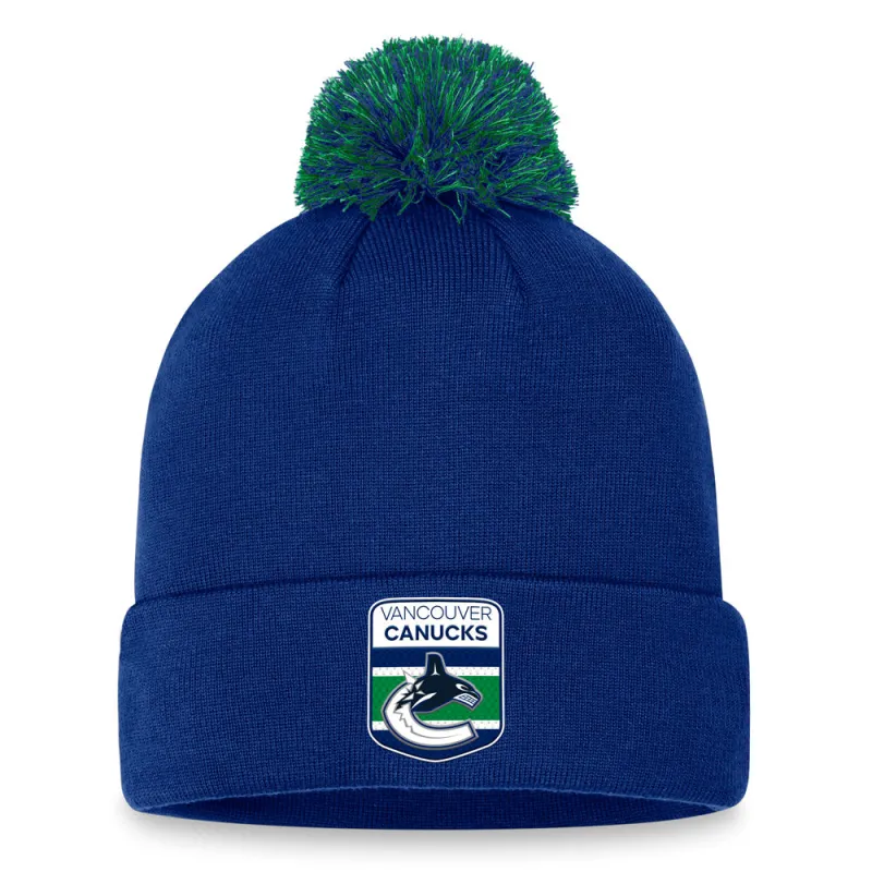 Vancouver Canucks Draft Pompom Beanie made by Fanatics