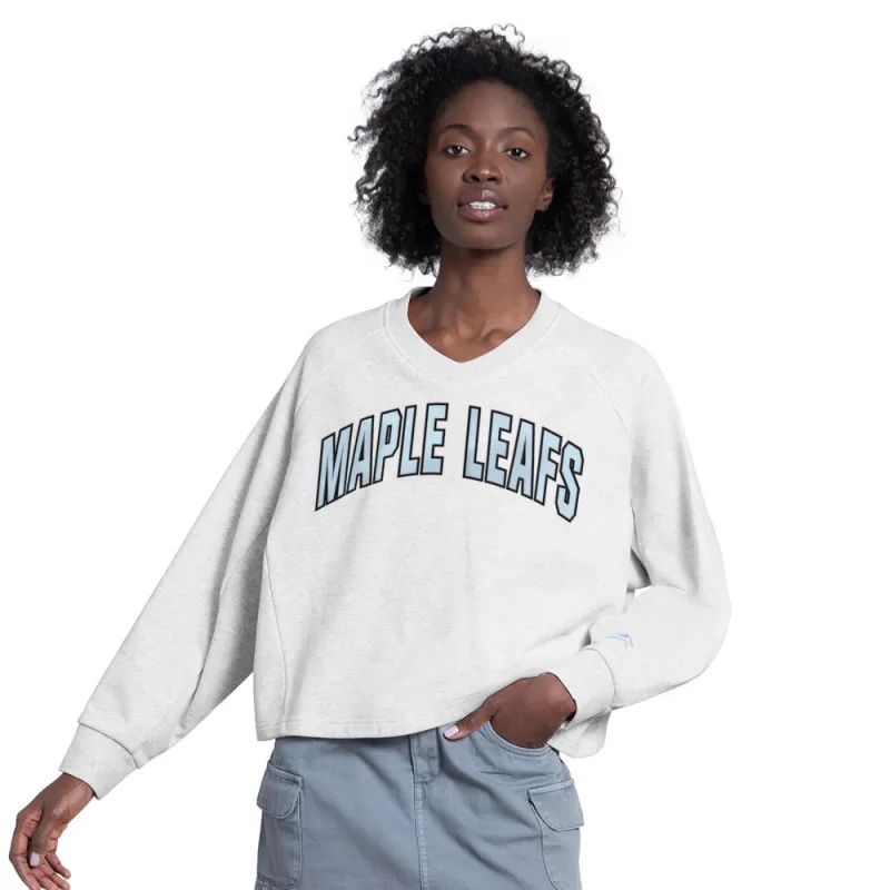 Starter Toronto Maple Leafs Show Up Women's Grey Crew Sweater made by Starter