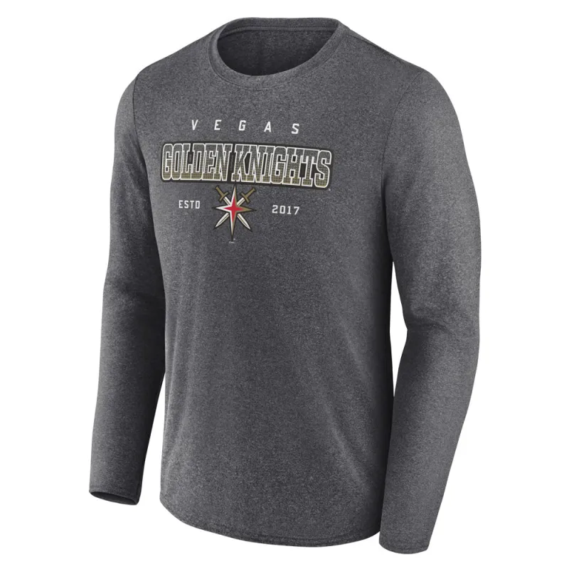 Vegas Golden Knights Long Sleeve Crew Neck T-Shirt Charcoal made by Fanatics