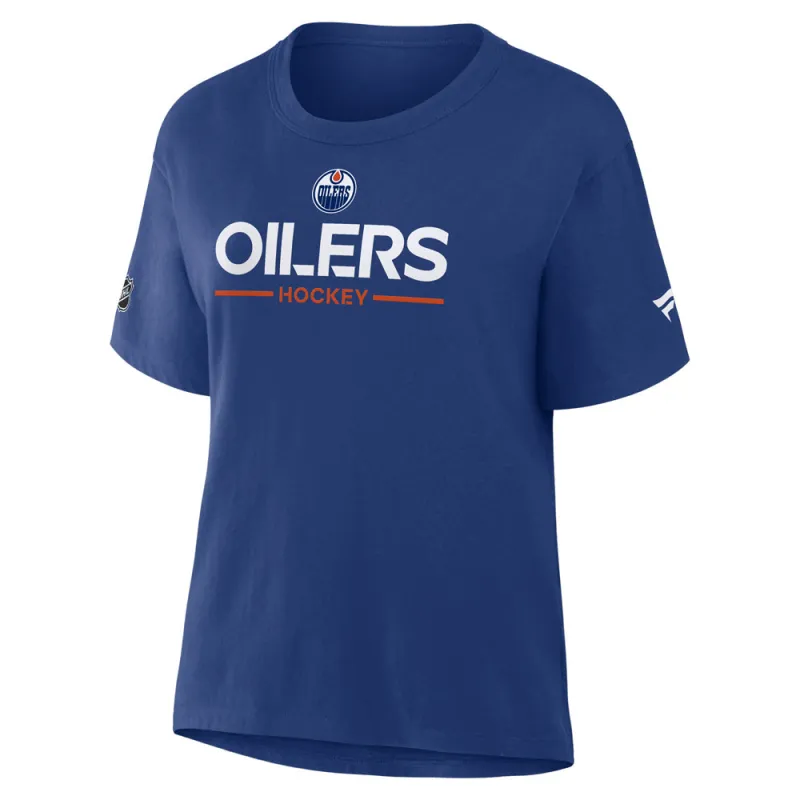 Women's Edmonton Oilers Primary Cotton Short Sleeve T-Shirt made by Fanatics