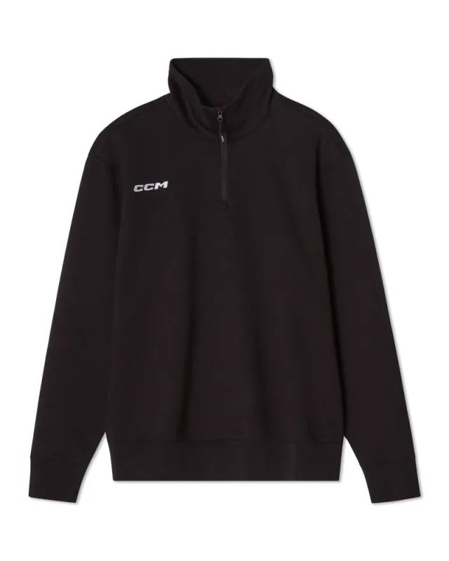 CCM Adult Black Tech Fleece 1/4 Zip made by CCM