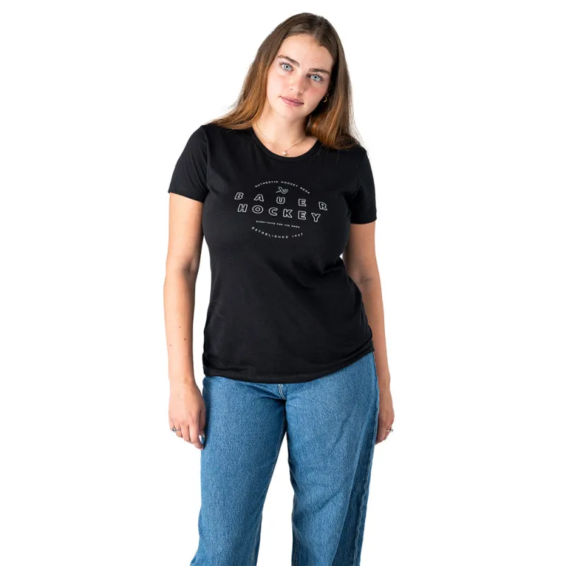 Bauer Night Owl Graphic Women's Black T Shirt made by Bauer