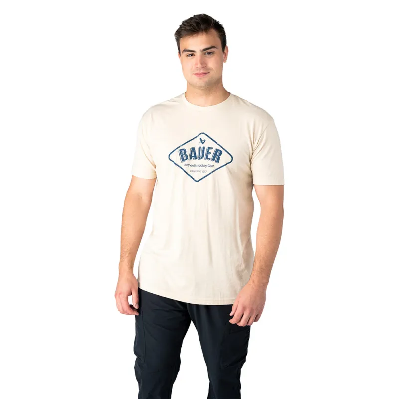 Bauer Diamond Graphic Men's Tan T Shirt made by Bauer