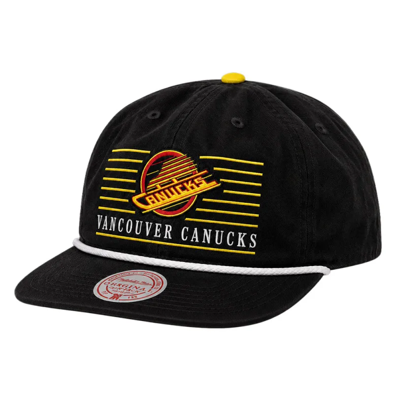Mitchell & Ness Vancouver Canucks Ascend Black Snapback Hat made by Mitchell & Ness