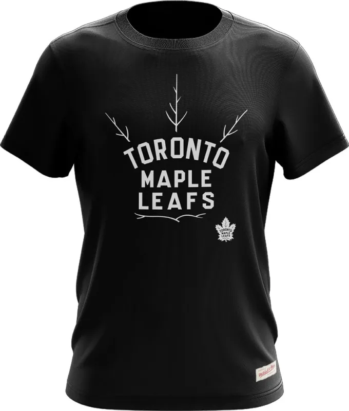 Mitchell & Ness Toronto Maple Leafs Negative Space Black T Shirt made by Mitchell & Ness