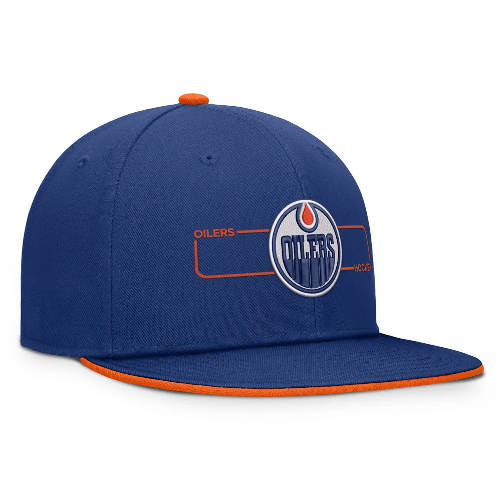 Fanatics Edmonton Oilers Authentic Pro Rink 3 Blue Snapback Hat sold by Pro Hockey Life product image thumbnail 3