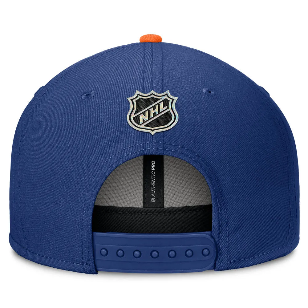 Fanatics Edmonton Oilers Authentic Pro Rink 3 Blue Snapback Hat sold by Pro Hockey Life product image thumbnail 4