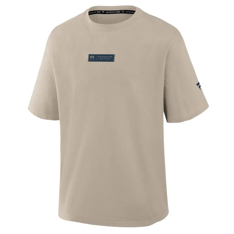 Fanatics Edmonton Oilers Authentic Pro Heavyweight Men's Cream T Shirt made by Fanatics