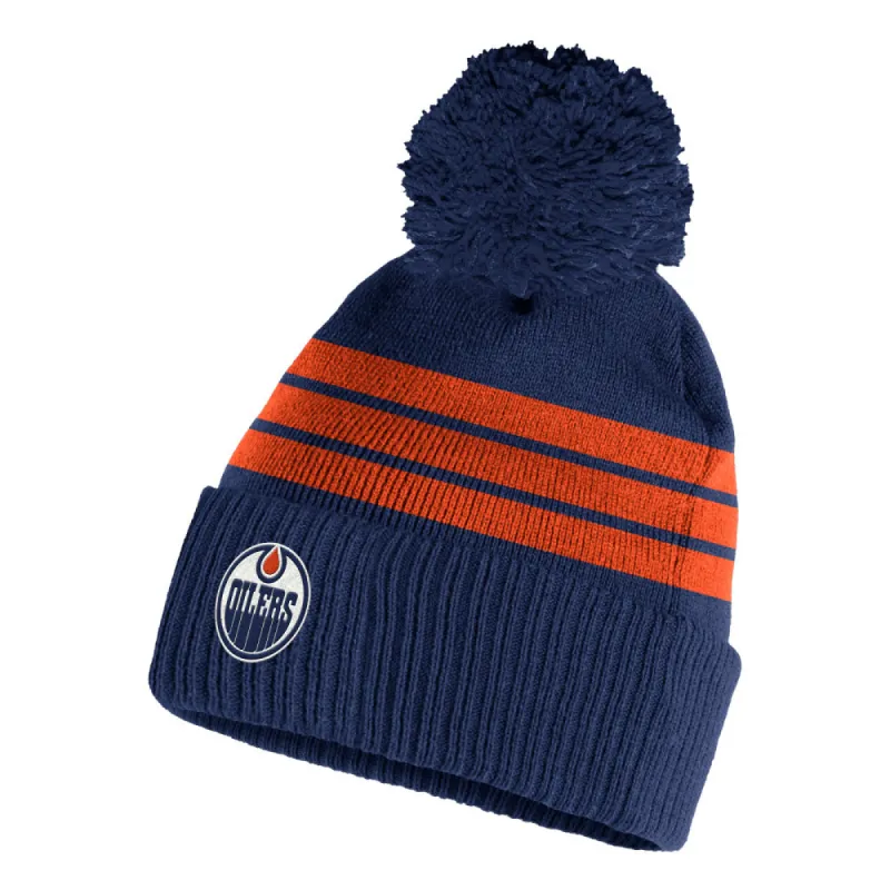ADIDAS EDMONTON OILERS CUFFED KNIT POM TOQUE sold by Pro Hockey Life