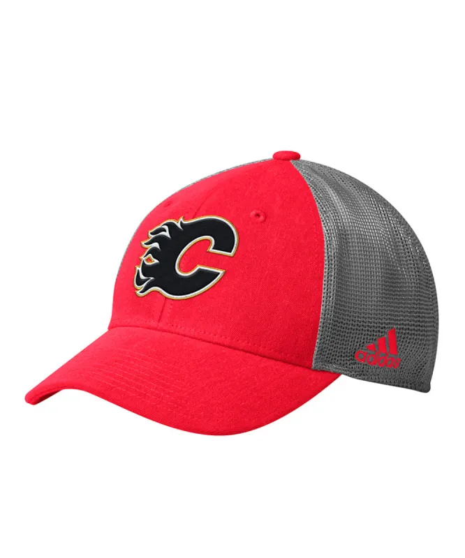 Calgary Flames Adidas Men'S Mesh Back Structured Hat sold by Pro Hockey Life