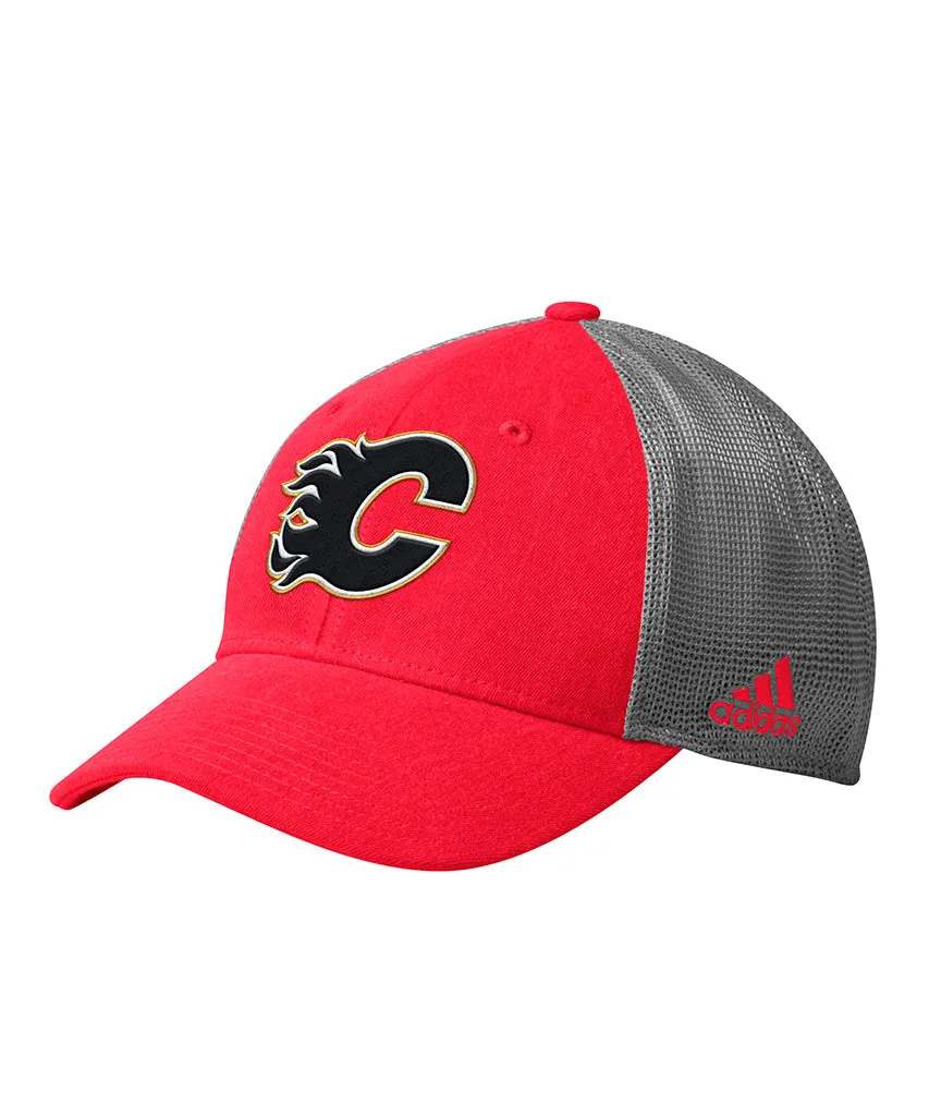 Calgary Flames Adidas Men'S Mesh Back Structured Hat sold by Pro Hockey Life