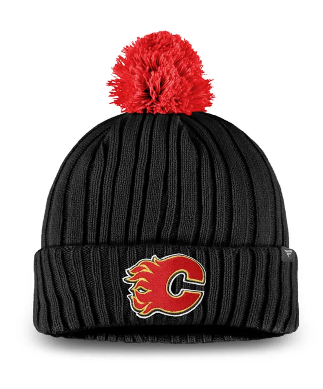 CALGARY FLAMES FANATICS MEN'S CUFFED BEANIE WITH POM TOQUE sold by Pro Hockey Life