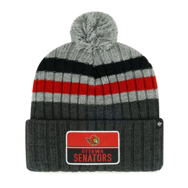 Ottawa Senators Stack 47 Cuffed Knit Grey Toque sold by Pro Hockey Life