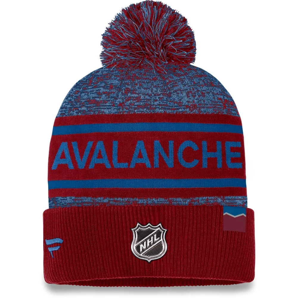 FANATICS COLORADO AVALANCHE ADULT AUTHENTIC PRO HEATHERED CUFFED POM TOQUE sold by Pro Hockey Life product image thumbnail 2