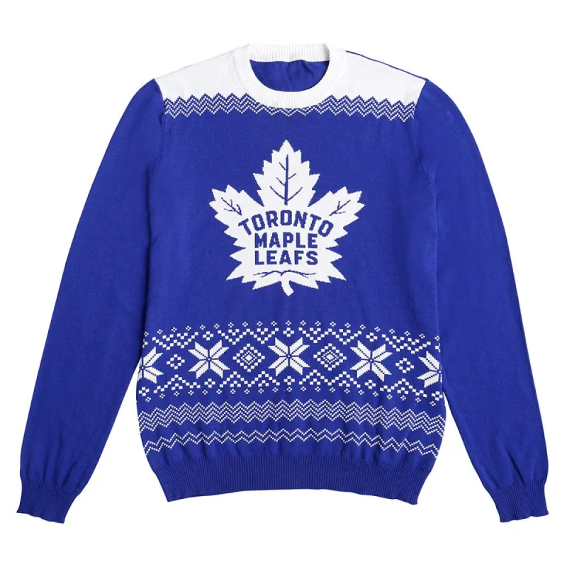 Toronto Maple Leafs Big Logo 2 Color Ugly Sweater sold by Pro Hockey Life