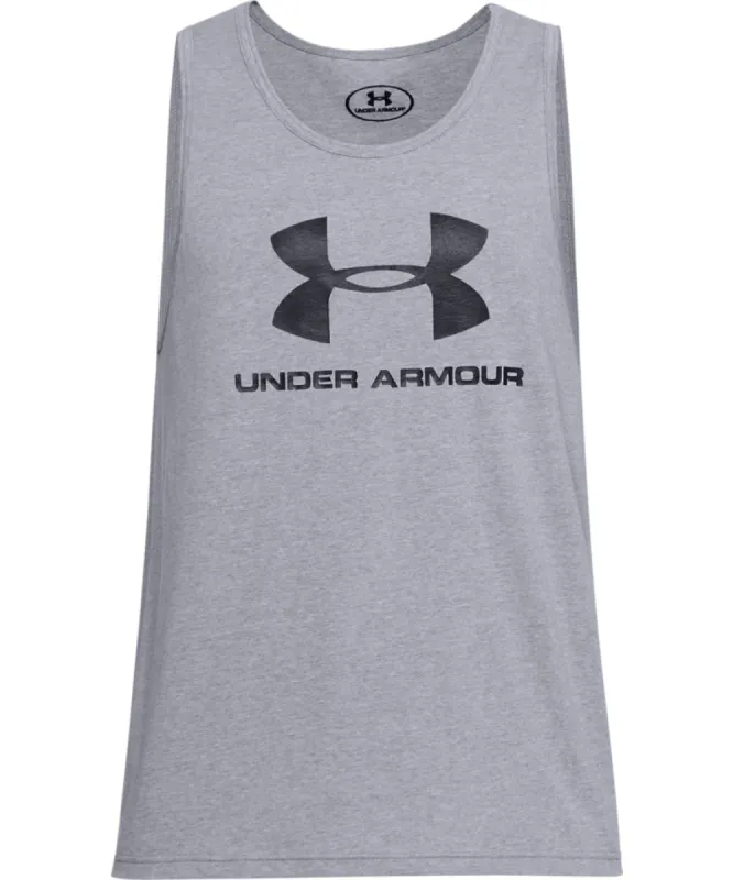 Under Armour Adult Sportstyle Logo Tank - Grey sold by Pro Hockey Life
