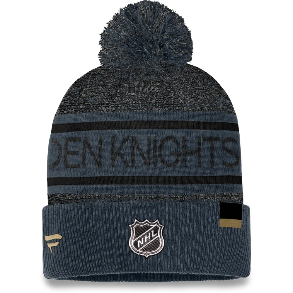 Fanatics Vegas Golden Knights Adult Authentic Pro Heathered Cuffed Pom Toque sold by Pro Hockey Life product image thumbnail 2