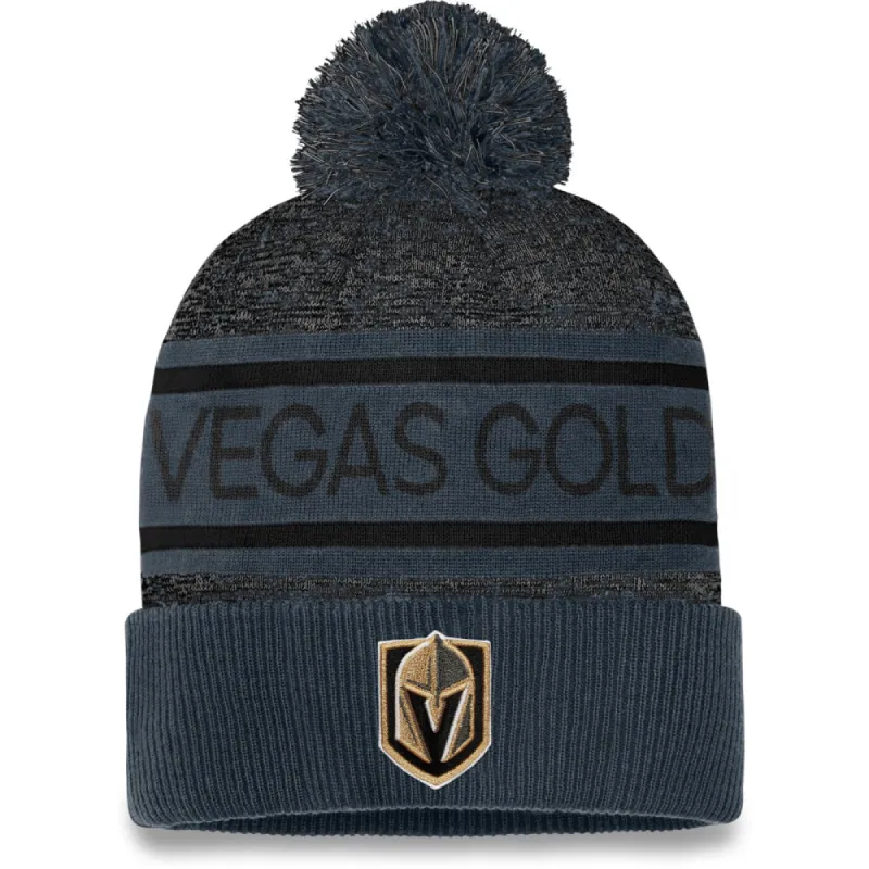 Fanatics Vegas Golden Knights Adult Authentic Pro Heathered Cuffed Pom Toque sold by Pro Hockey Life