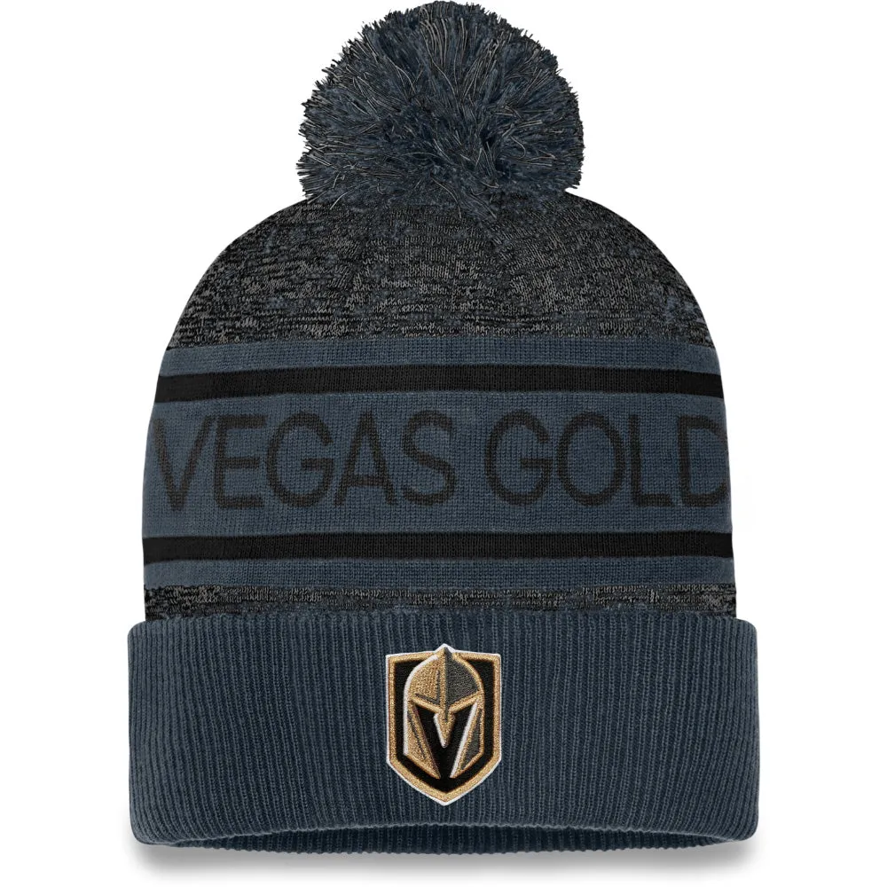 Fanatics Vegas Golden Knights Adult Authentic Pro Heathered Cuffed Pom Toque sold by Pro Hockey Life