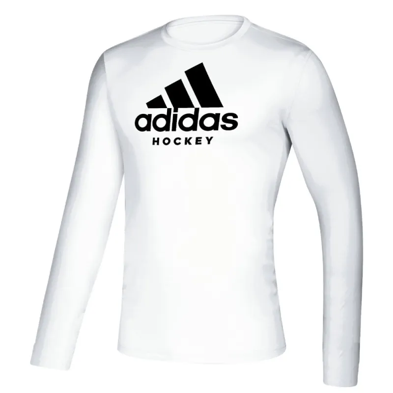 ADIDAS ADULT HOCKEY LONG SLEEVE T SHIRT - WHITE sold by Pro Hockey Life