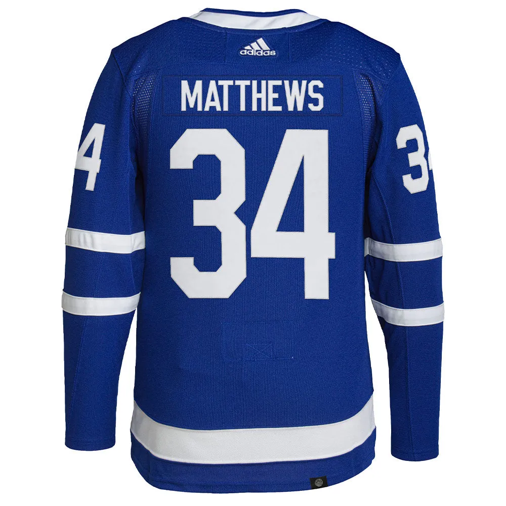 AUSTON MATTHEWS TORONTO MAPLE LEAFS ADIDAS ADIZERO PRIMEGREEN AUTHENTIC BLUE HOME JERSEY sold by Pro Hockey Life