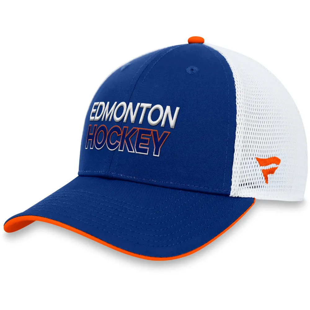 FANATICS EDMONTON OILERS AUTHENTIC PRO RINK STRUCTURED TRUCKER HAT sold by Pro Hockey Life