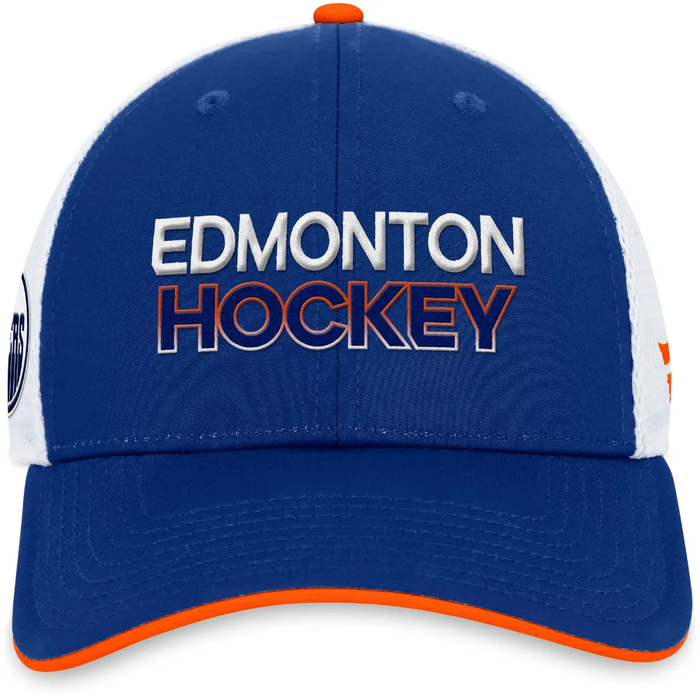 FANATICS EDMONTON OILERS AUTHENTIC PRO RINK STRUCTURED TRUCKER HAT sold by Pro Hockey Life product image thumbnail 2